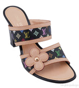 Multicolor Monogram Printed Sandals