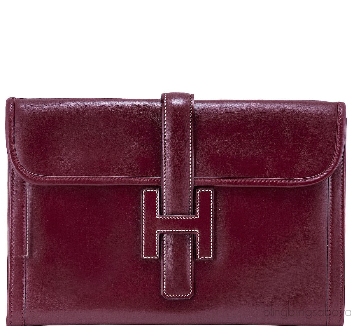 Jige Burgundy Box Clutch