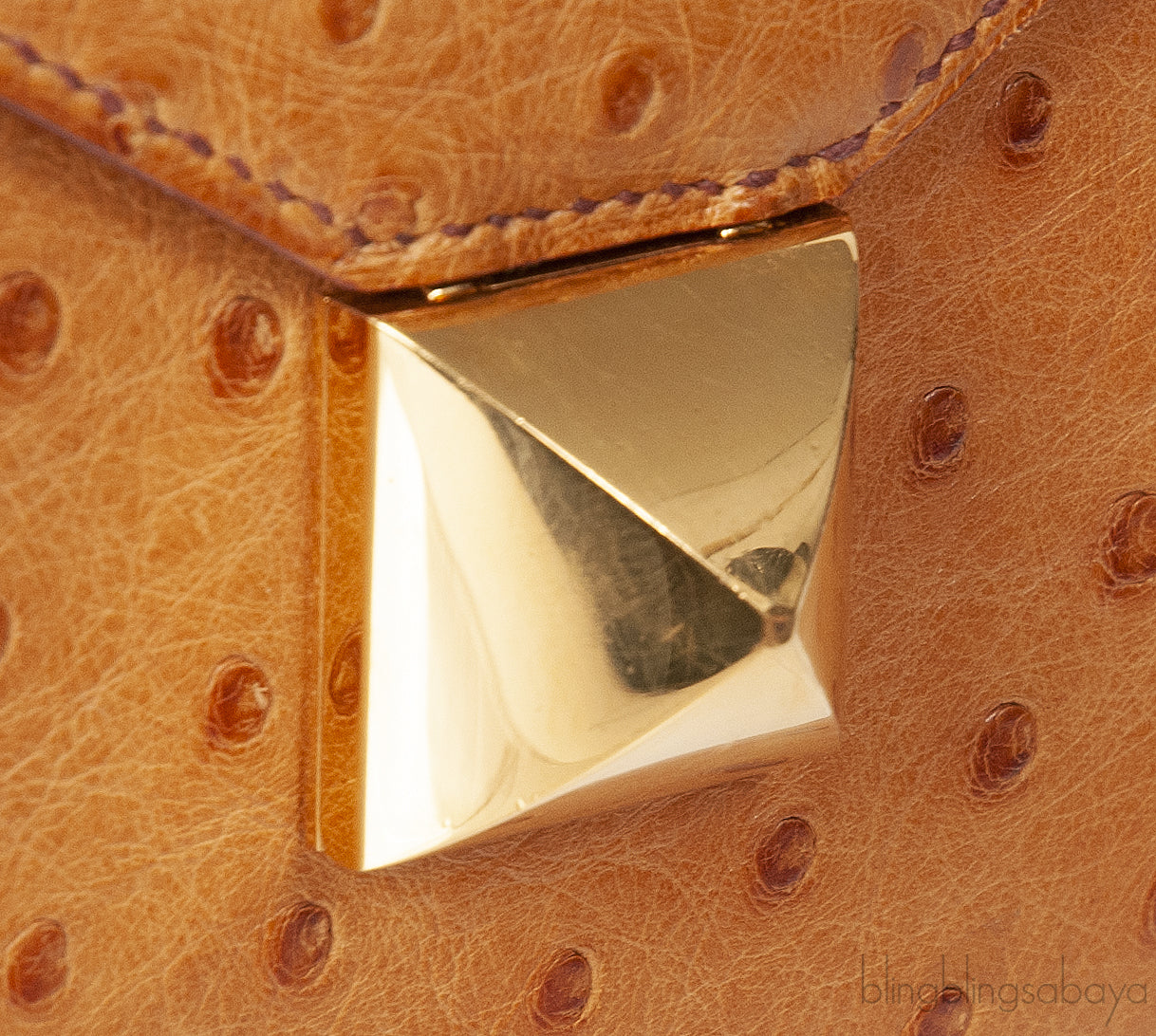 Hermes Vintage Medor Gold Ostrich Clutch