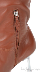 Brown Thigh-high Leather Boots
