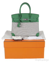 Birkin 30 Toile H Swift Vert Vertigo Ecru Noir PHW
