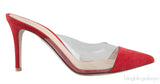 Red Suede & PVC Slide Mule