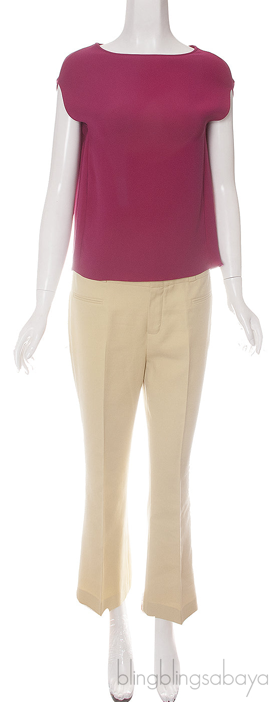 Fuchsia Silk Top & Yellow Trouser