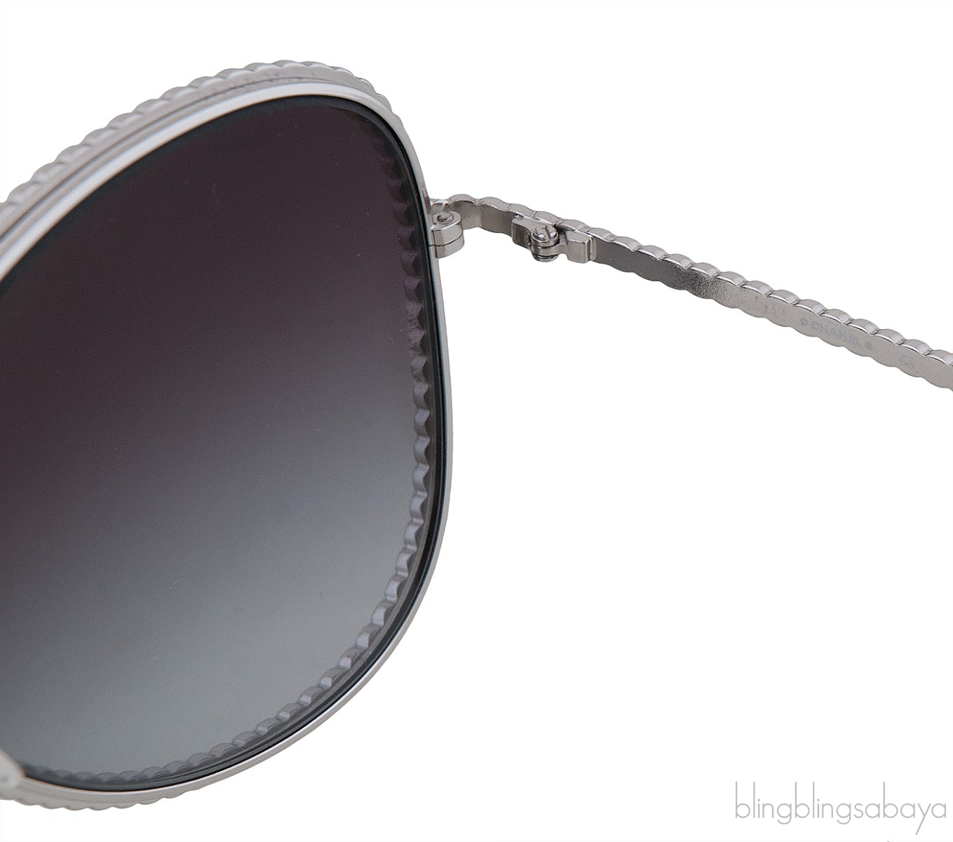 71108 Silver Crystal Aviator Sunglasses