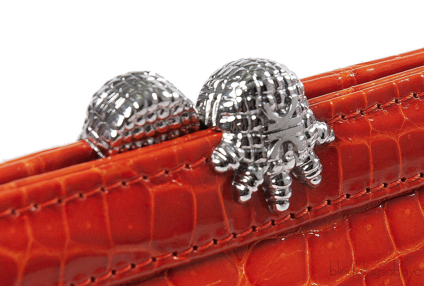 KWANPEN KP Homage Orange Trace Crocodile Long Clutch