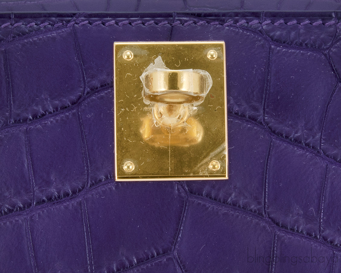 Kelly Cut Niloticus Matte Amethyst Clutch