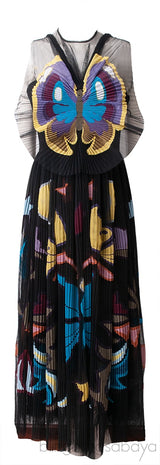 Monroe Butterfly Print Tulle Dress