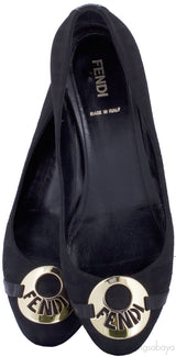 Mid-Heel Wedge Medallion Flats