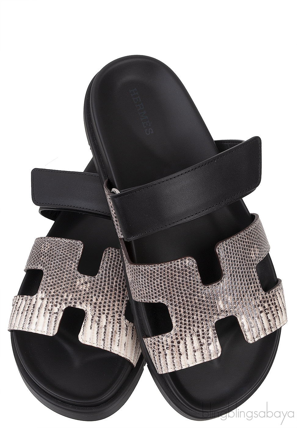 Chypre Lizard Ombre Noir Sandals