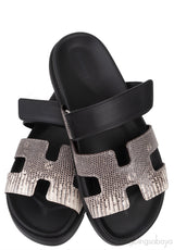 Chypre Lizard Ombre Noir Sandals