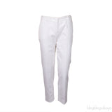 White Cropped Denim Cotton Pants