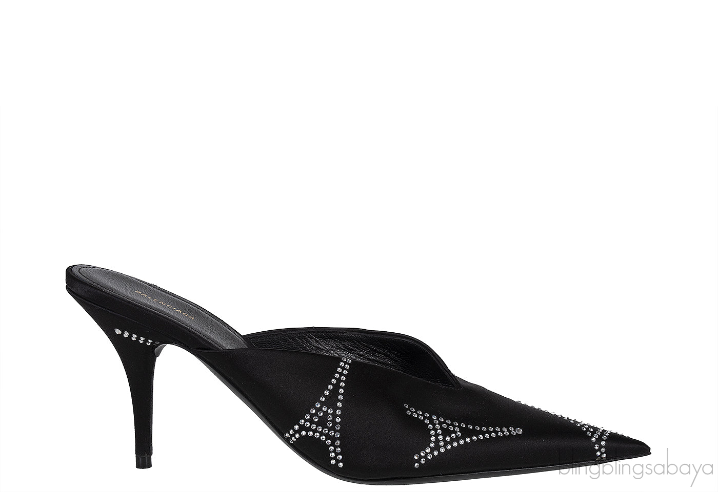 Knife Black Eiffel Tower Crystal Mule