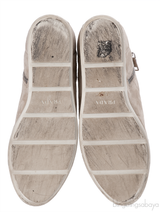 Prada Grey Suede Wedge Sneakers