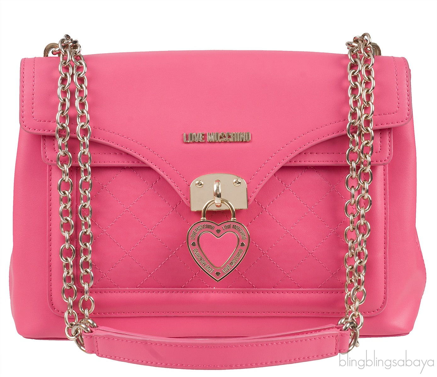 Pink Flap Shoulder Bag