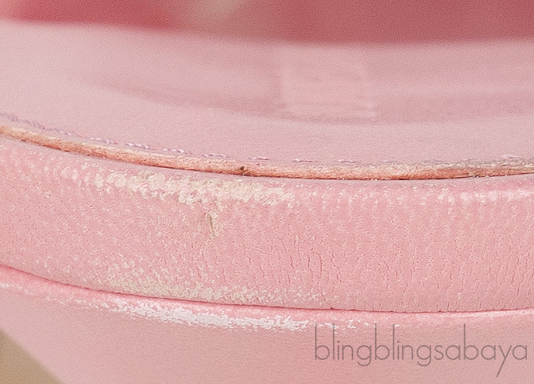 Baby Pink Nappa Quilted Rubber Lido Leather Mules