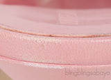 Baby Pink Nappa Quilted Rubber Lido Leather Mules