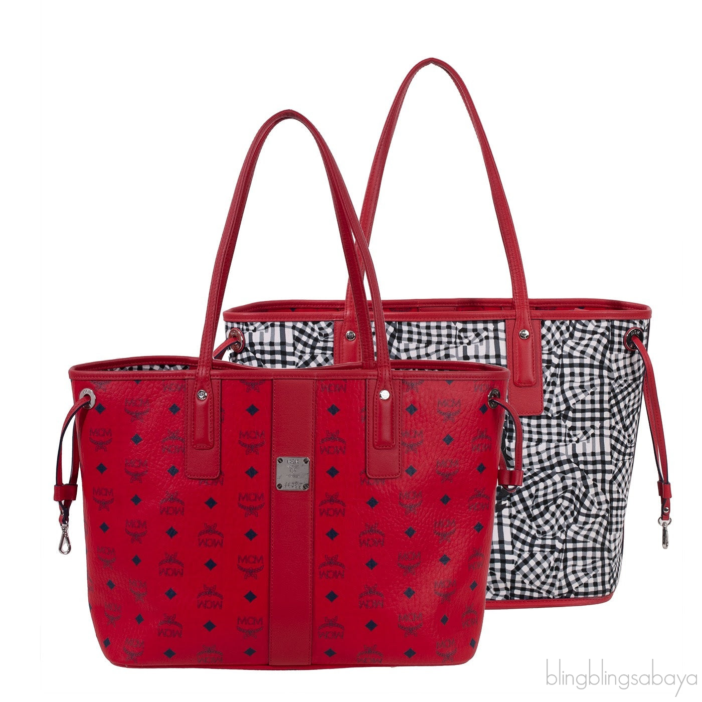 Visetos Large Liz Reversible Shopper Tote Ruby Red