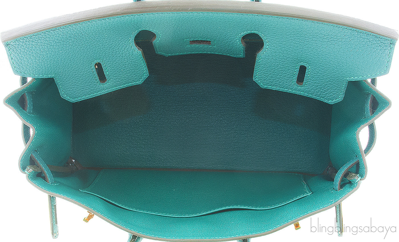 Birkin 25 Malachite Togo GHW