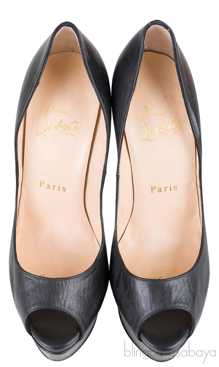 Black Matte Peep Toe Pump