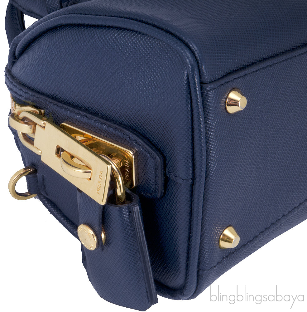Navy Blue Mini Top Handle Bag
