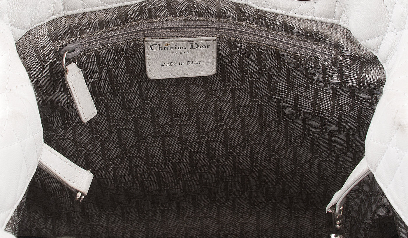 White Quilted Cannage Bag