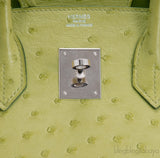 Birkin 30 Ostrich Vert Anis*