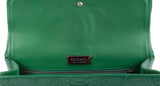 Chanel Classic Jumbo CC Emerald Green Python Flap Bag