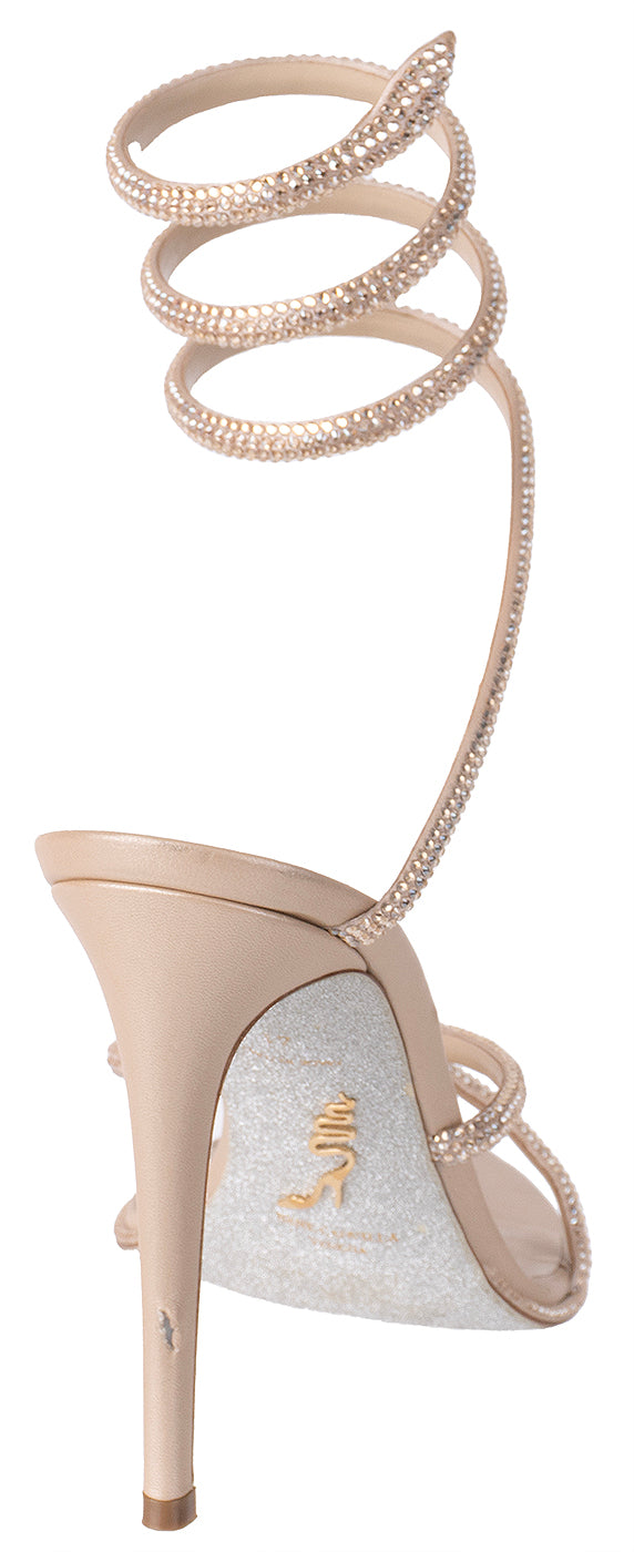 Rene Caovilla Cleo Nude 105 Crystal Sandals