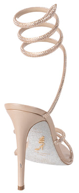 Rene Caovilla Cleo Nude 105 Crystal Sandals