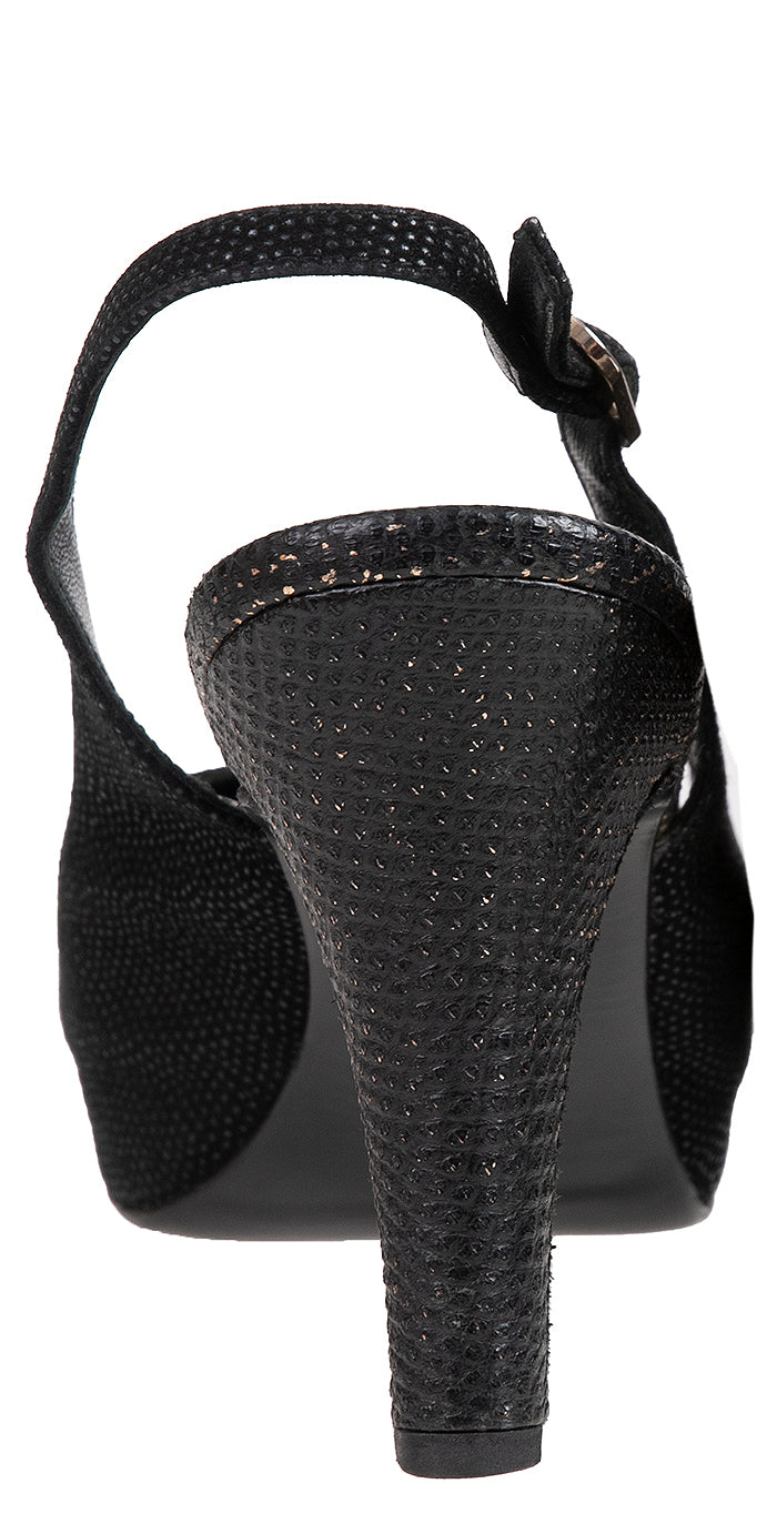 Chanel Black Leather CC Cap Toe Slingback Shoes