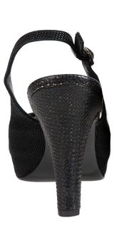Chanel Black Leather CC Cap Toe Slingback Shoes