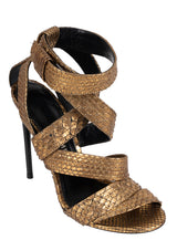 Tom Ford Gold Python Strappy Sandals