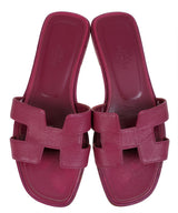 Hermes Rose Magenta  Epsom Oran Sandals 36