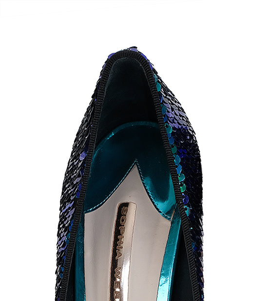 Sophia Webster  Blue Coco Sequined Heels