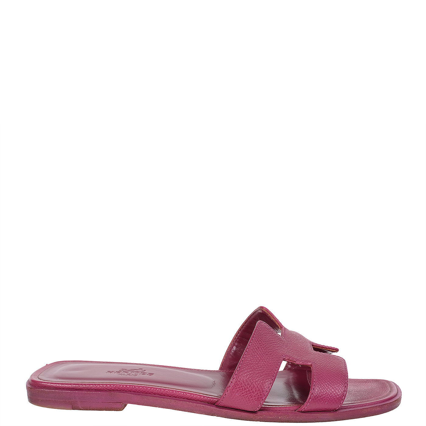 Hermes Rose Magenta  Epsom Oran Sandals 36