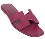 Hermes Rose Magenta  Epsom Oran Sandals 36