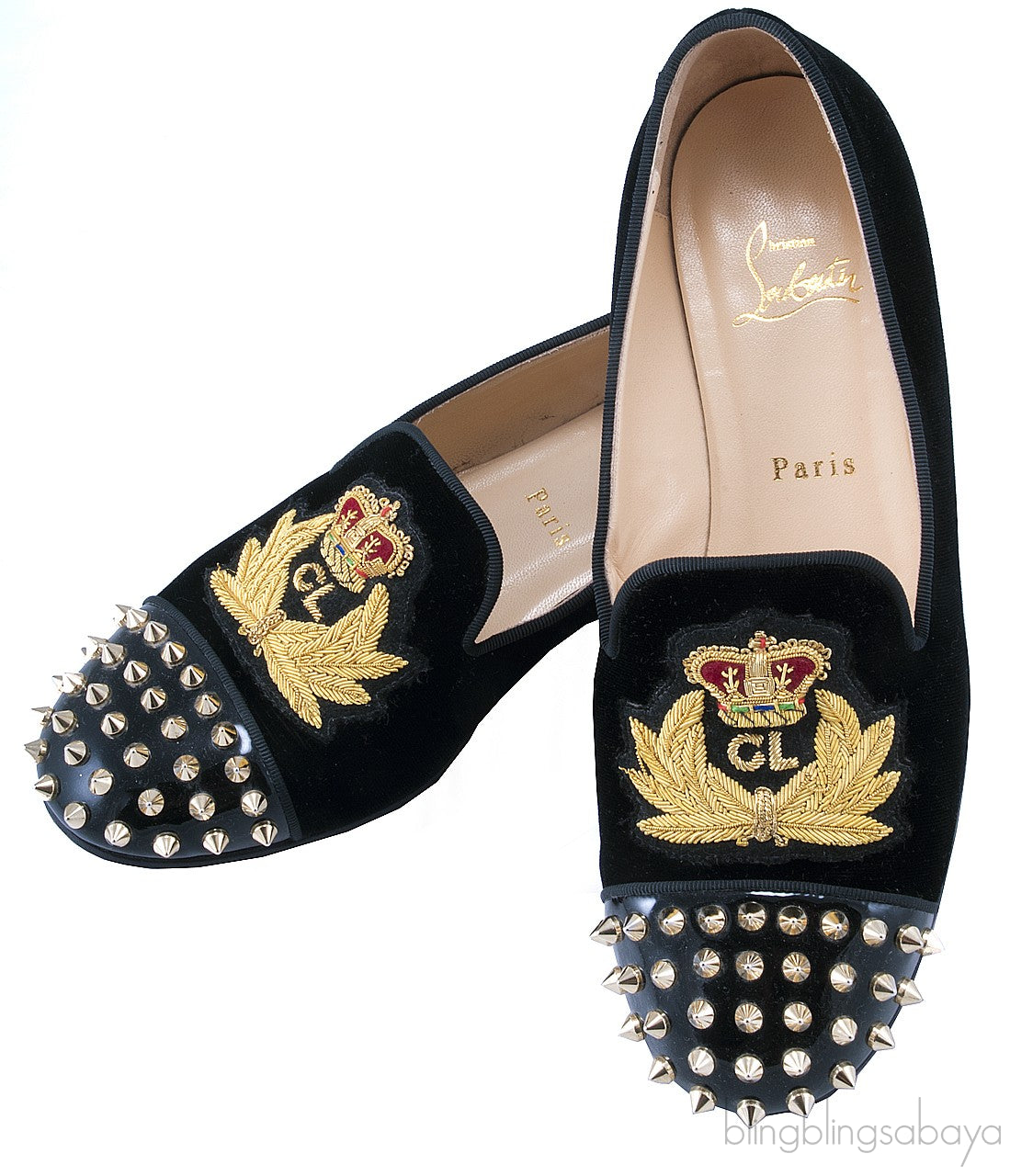 Intern Flat Velvet Spikes Loafer