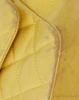 Yellow Quilted Classic Jumbo Flap Bag PHW