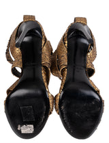 Tom Ford Gold Python Strappy Sandals