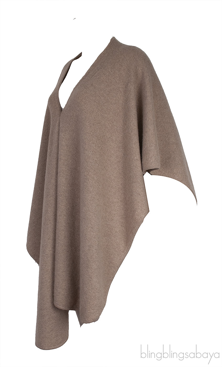 Brown Cashmere Poncho