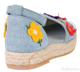 Blue Denim Floral Kids Espadrille