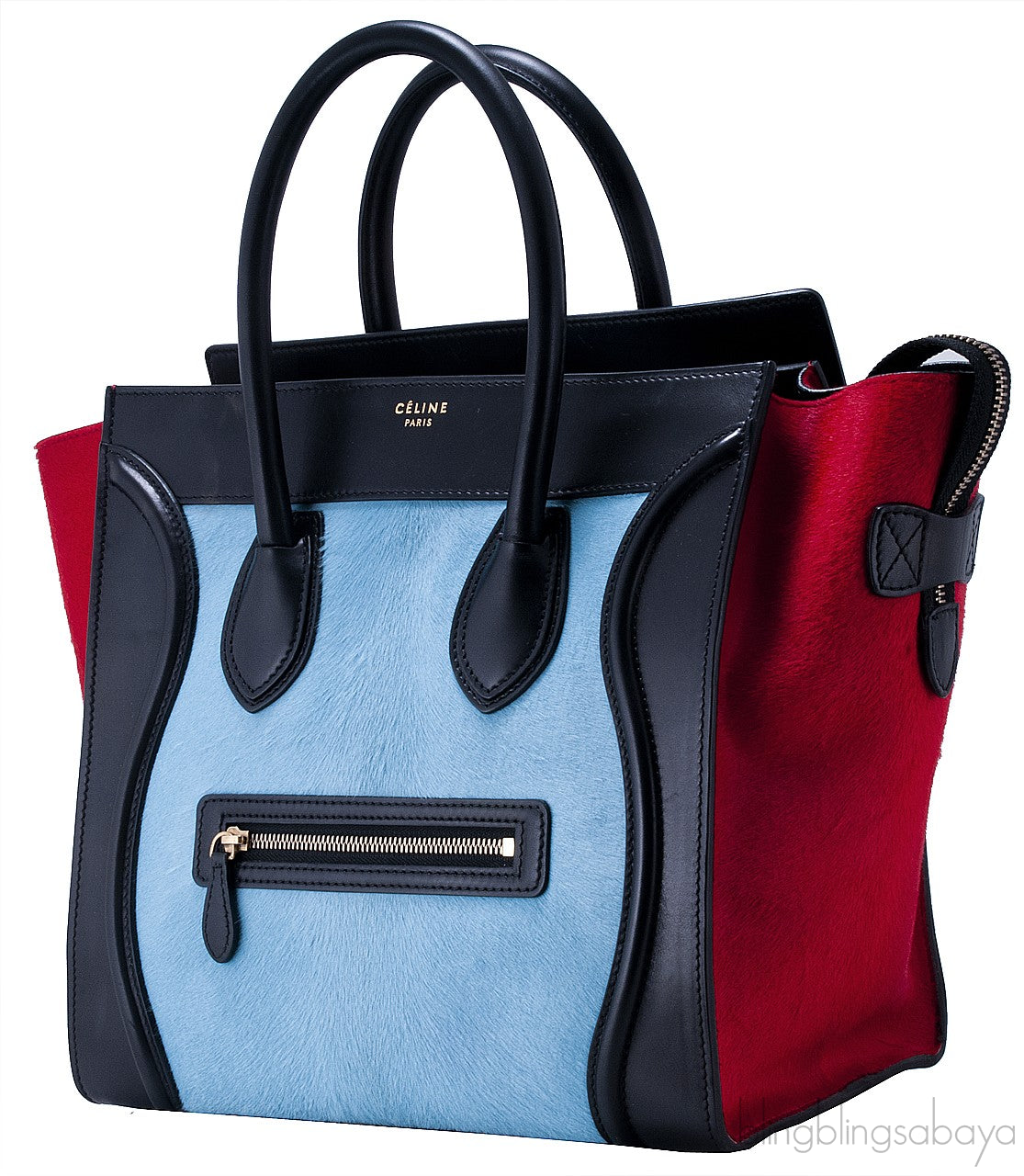 Tricolor Teal & Red Mini Luggage