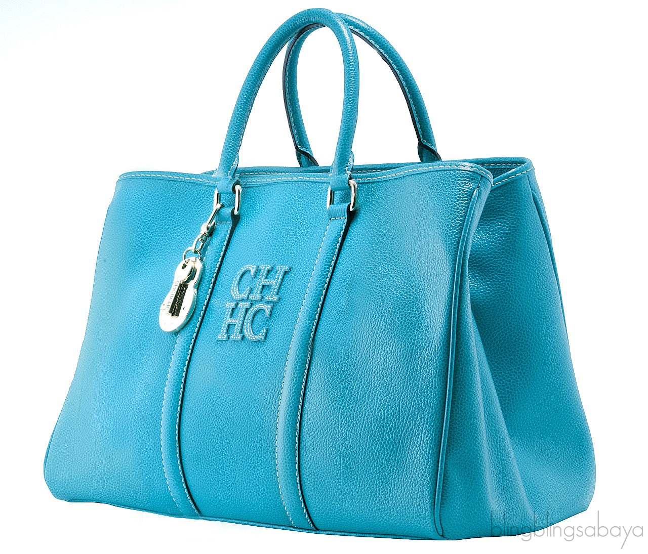 Aqua Marine Leather Tote Bag
