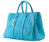 Aqua Marine Leather Tote Bag
