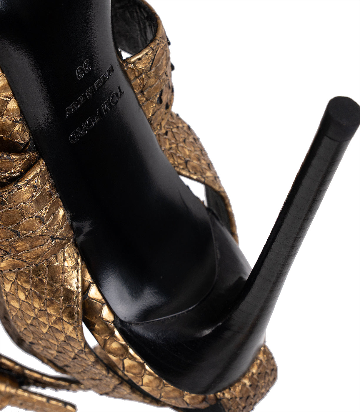 Tom Ford Gold Python Strappy Sandals