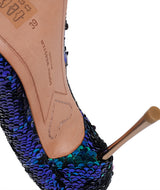 Sophia Webster  Blue Coco Sequined Heels