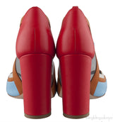 Multicolored PVC Peep Toe Heels