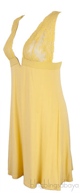 Audrey Yellow V-neck Camisole Dress
