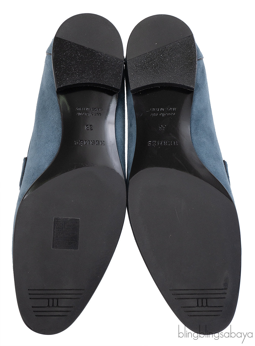 Hermes Paris Blue Suede Loafer
