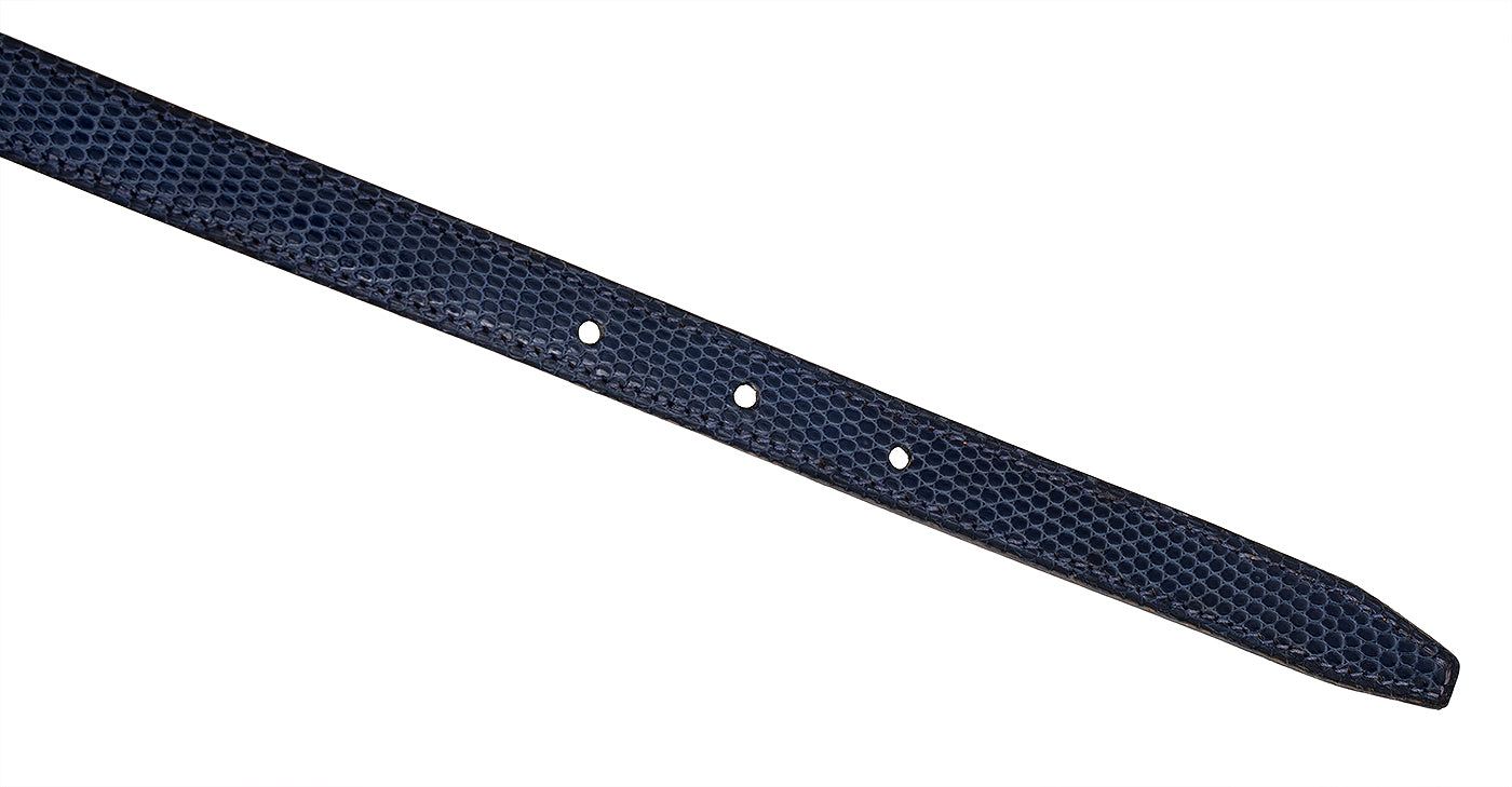 Hermes Vintage  Blue Lizard 16 mm Belt Strap
